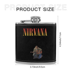 Nirvana MTV Unplugged Dark 6oz vintage-style stainless steel hip flask product image