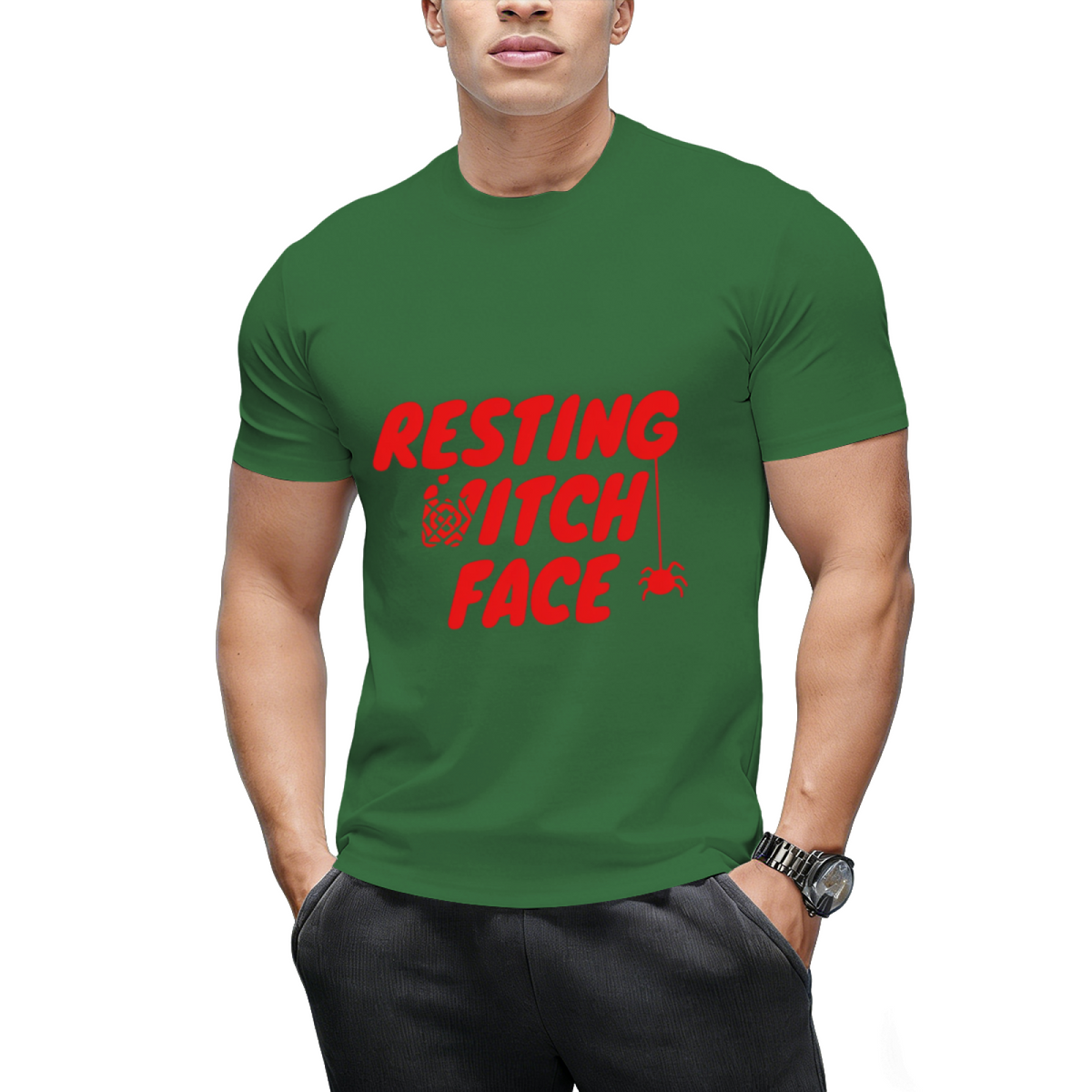 Resting Witch Face Halloween Graphic T-Shirt