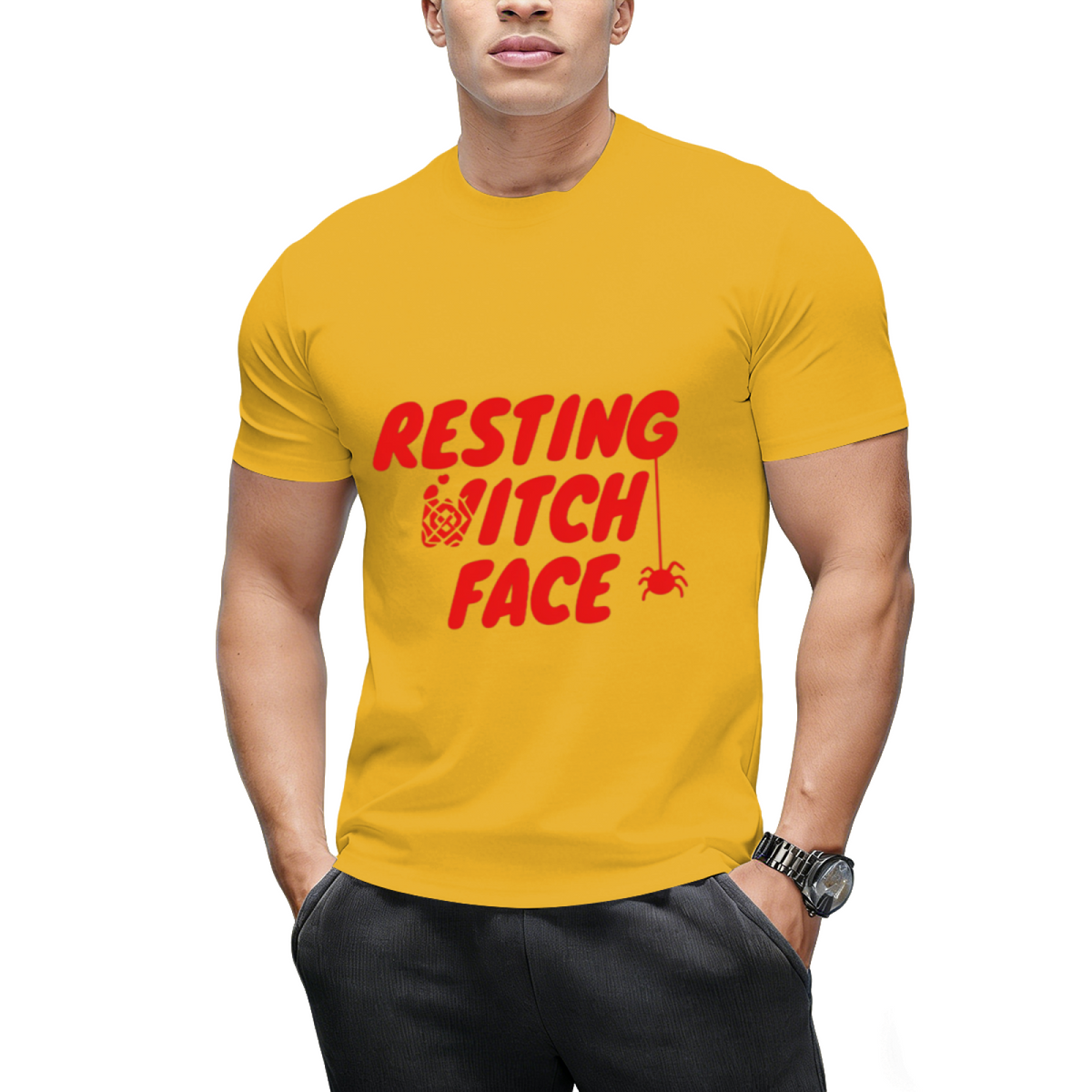 Resting Witch Face Halloween Graphic T-Shirt
