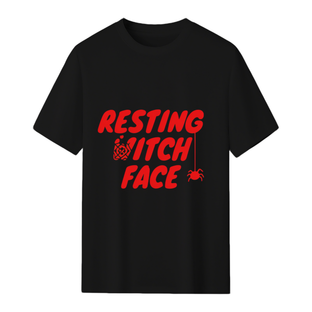 Resting Witch Face Halloween Graphic T-Shirt