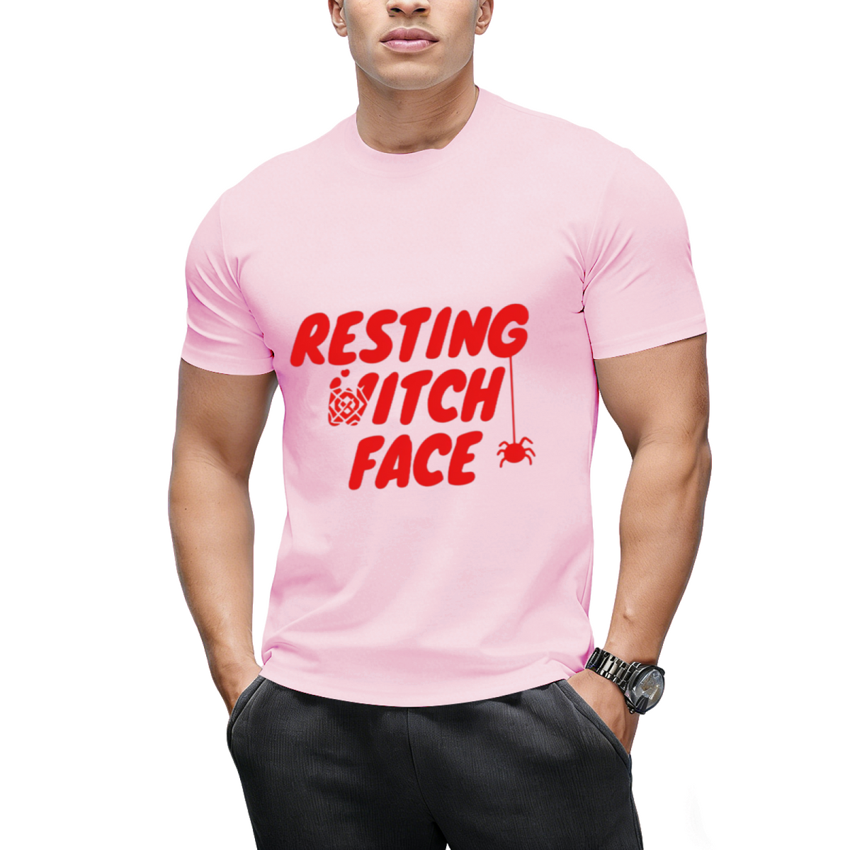 Resting Witch Face Halloween Graphic T-Shirt