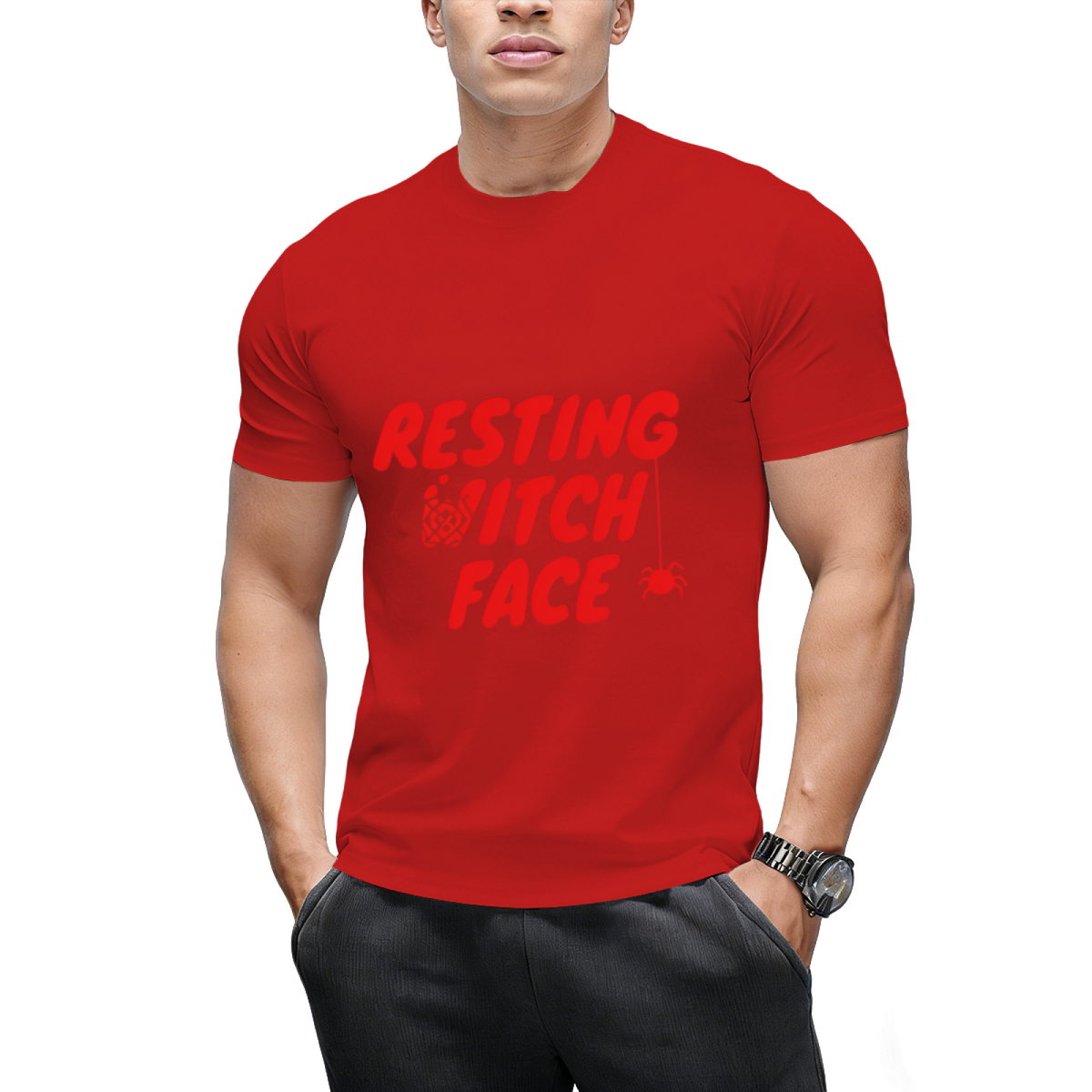 Resting Witch Face Halloween Graphic T-Shirt