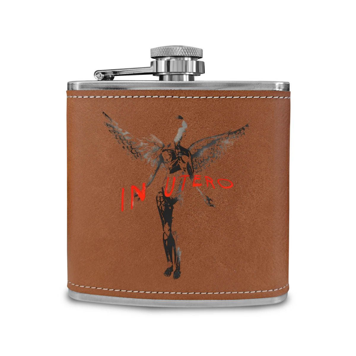 Nirvana In Utero Longform 6oz Vintage Stainless Steel Hip Flask