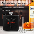 Nirvana In Utero Longform 6oz vintage-style stainless steel hip flask product image