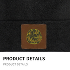 Nirvana I’m So Happy Smiley Square Patch Beanie product image showing square-patch knit beanie design