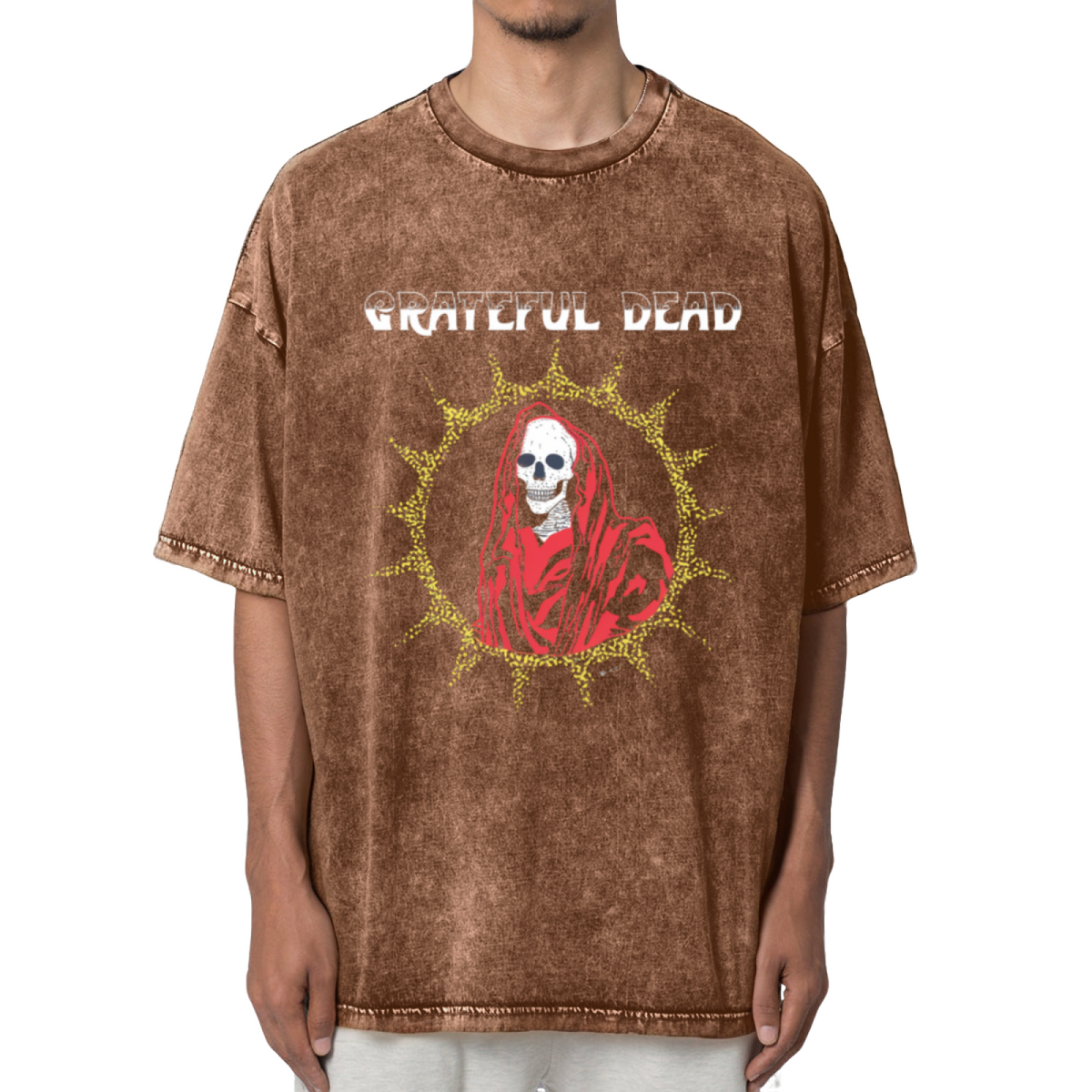 Grateful Dead Hooded Desert Skelly Washed Graphic T-Shirt