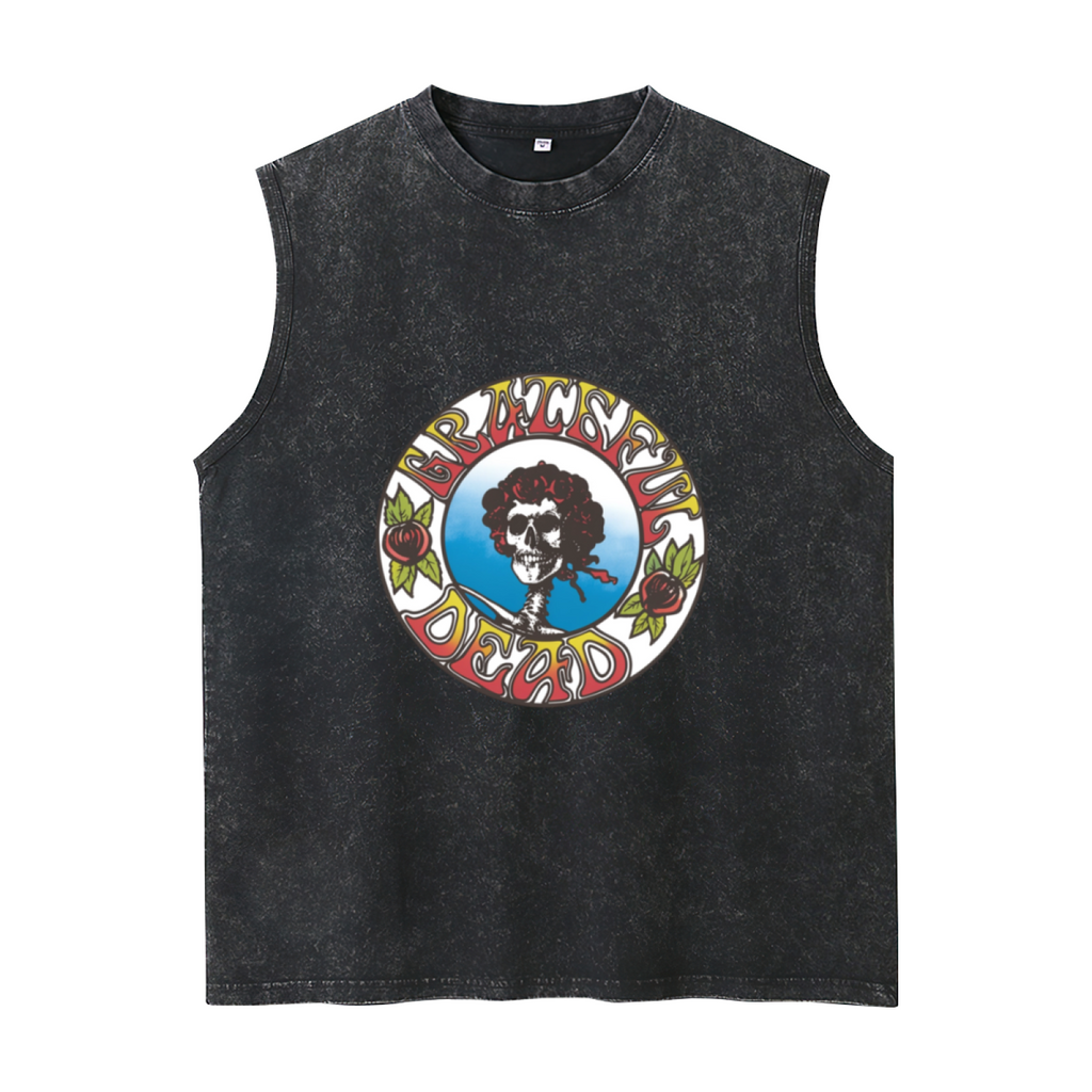 Grateful Dead washed graphic tank top with Vintage Circle Bertha graphic