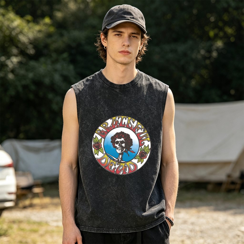 Grateful Dead washed graphic tank top with Vintage Circle Bertha graphic