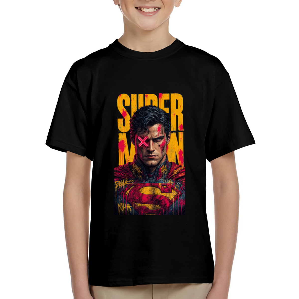 Hot Pink X Portrait Kid's T-Shirt for Festival Nights