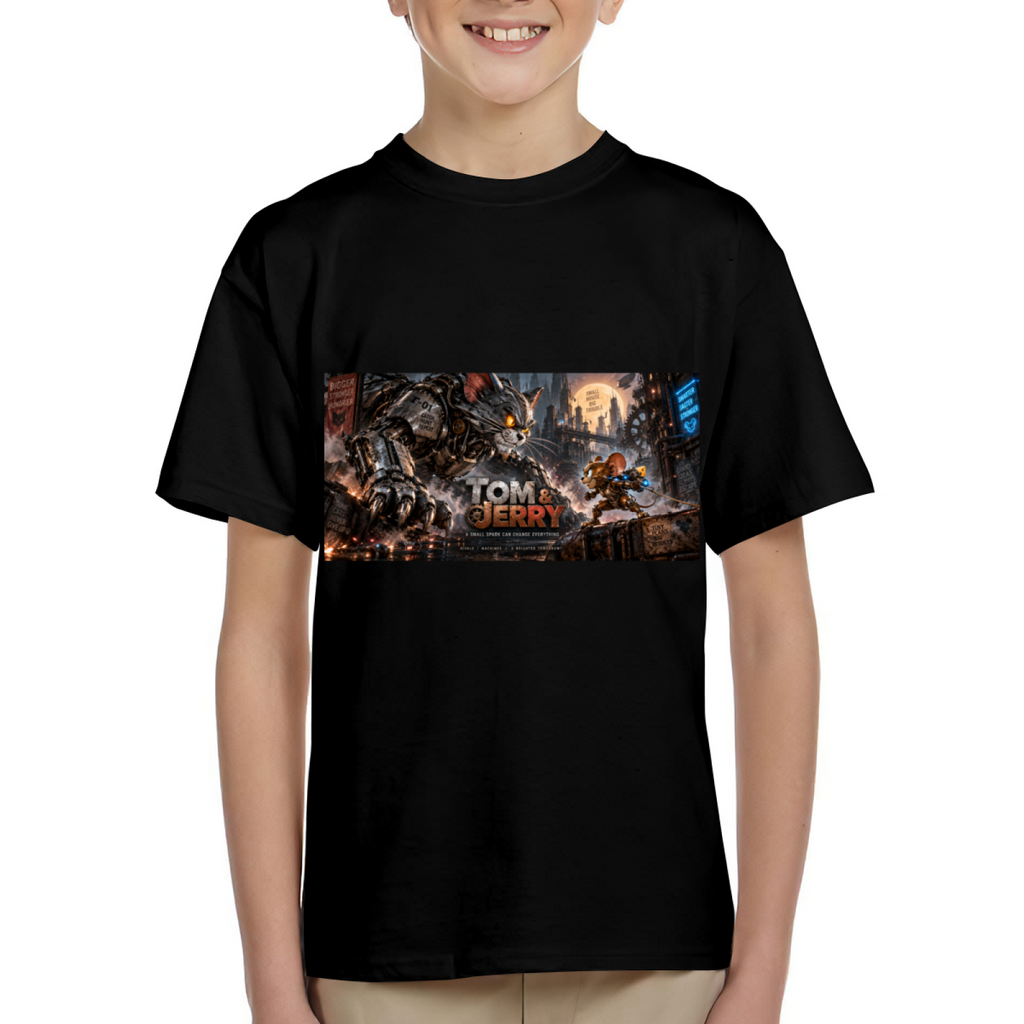 Mecha Cat Chase Kid's T-Shirt for Gaming Events