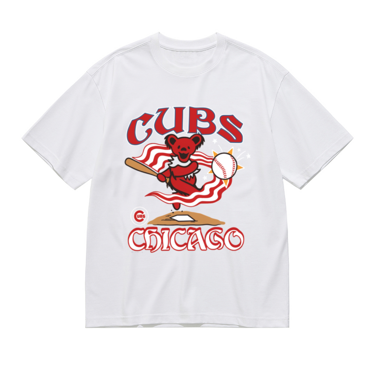 Grateful Dead Homage Cubs Graphic T-Shirt