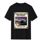 Never Accept a Ride from Strangers Horror Book Cover Graphic T-Shirt