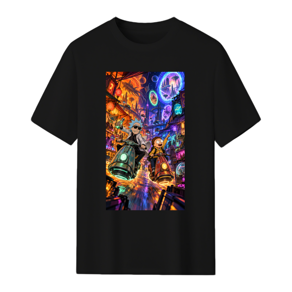 Neon Scooter Chase Men's T-Shirt for Nightlife