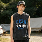Grateful Dead washed graphic tank top with Bear Football graphic