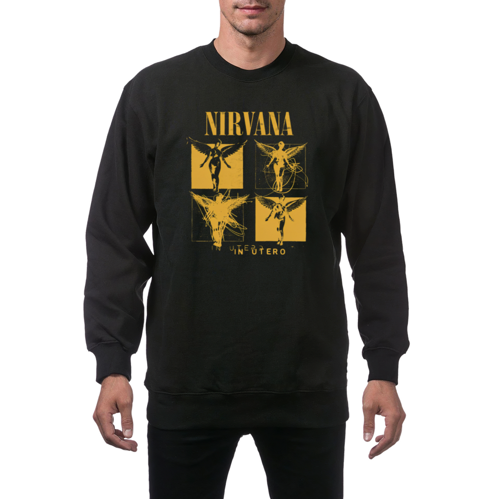 Artwork preview for Nirvana In Utero Yellow Angel Crewneck Sweatshirt