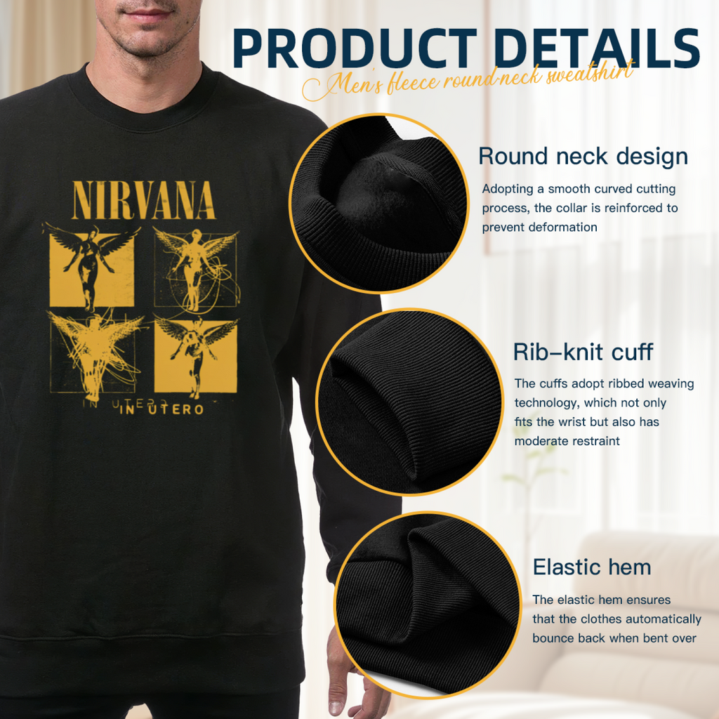 Artwork preview for Nirvana In Utero Yellow Angel Crewneck Sweatshirt