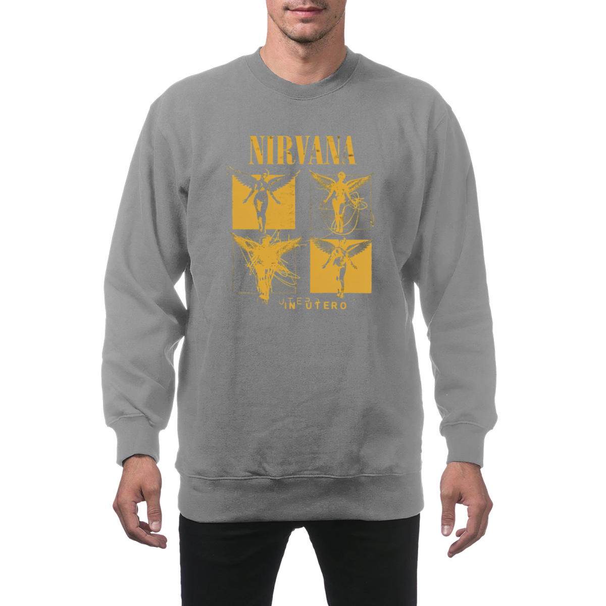 Nirvana In Utero Crewneck Sweatshirt – Yellow Angel Art