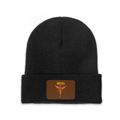 Nirvana In Utero Album Art Knit Beanie – Nirvana-themed rectangular patch beanie product image, Black option