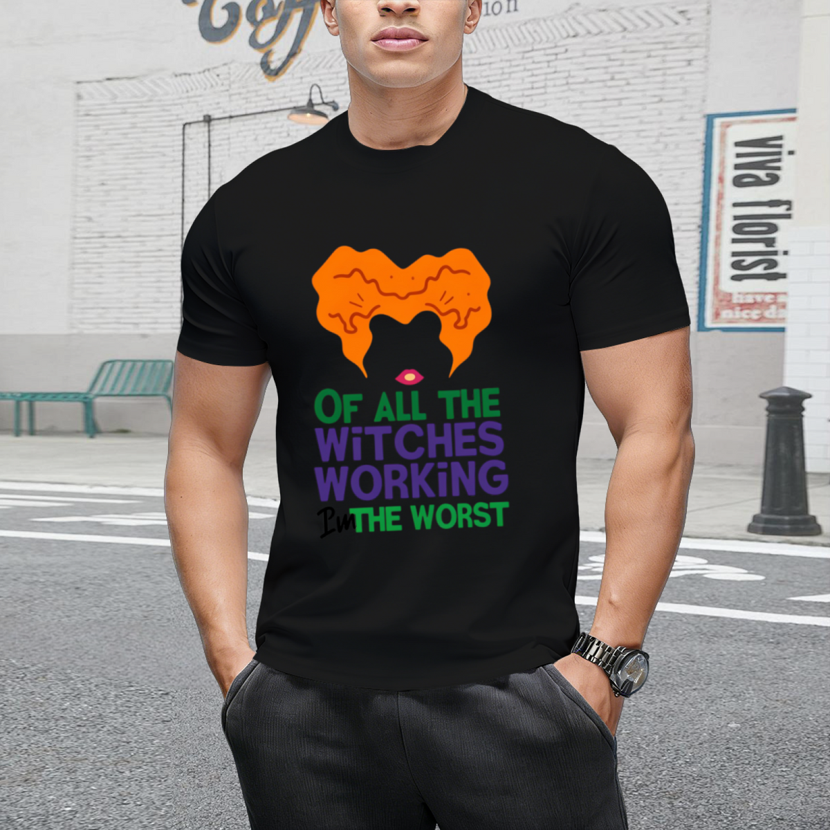 Winifred Witches Working Halloween Graphic T-Shirt