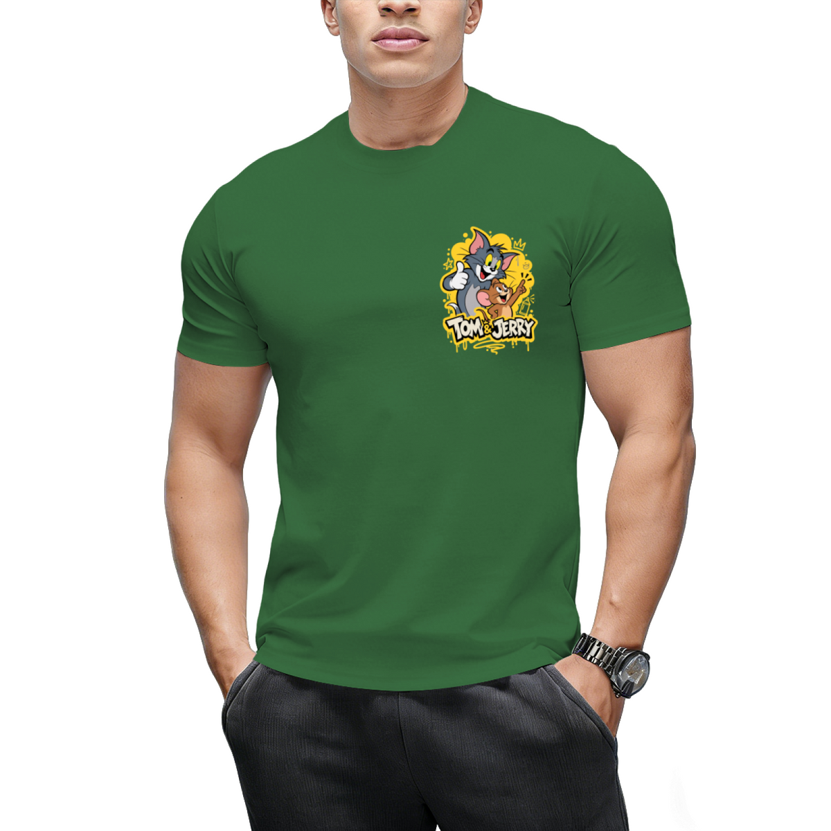 Tom and Jerry Thumbs Up "Happy Time" Graffiti T-Shirt