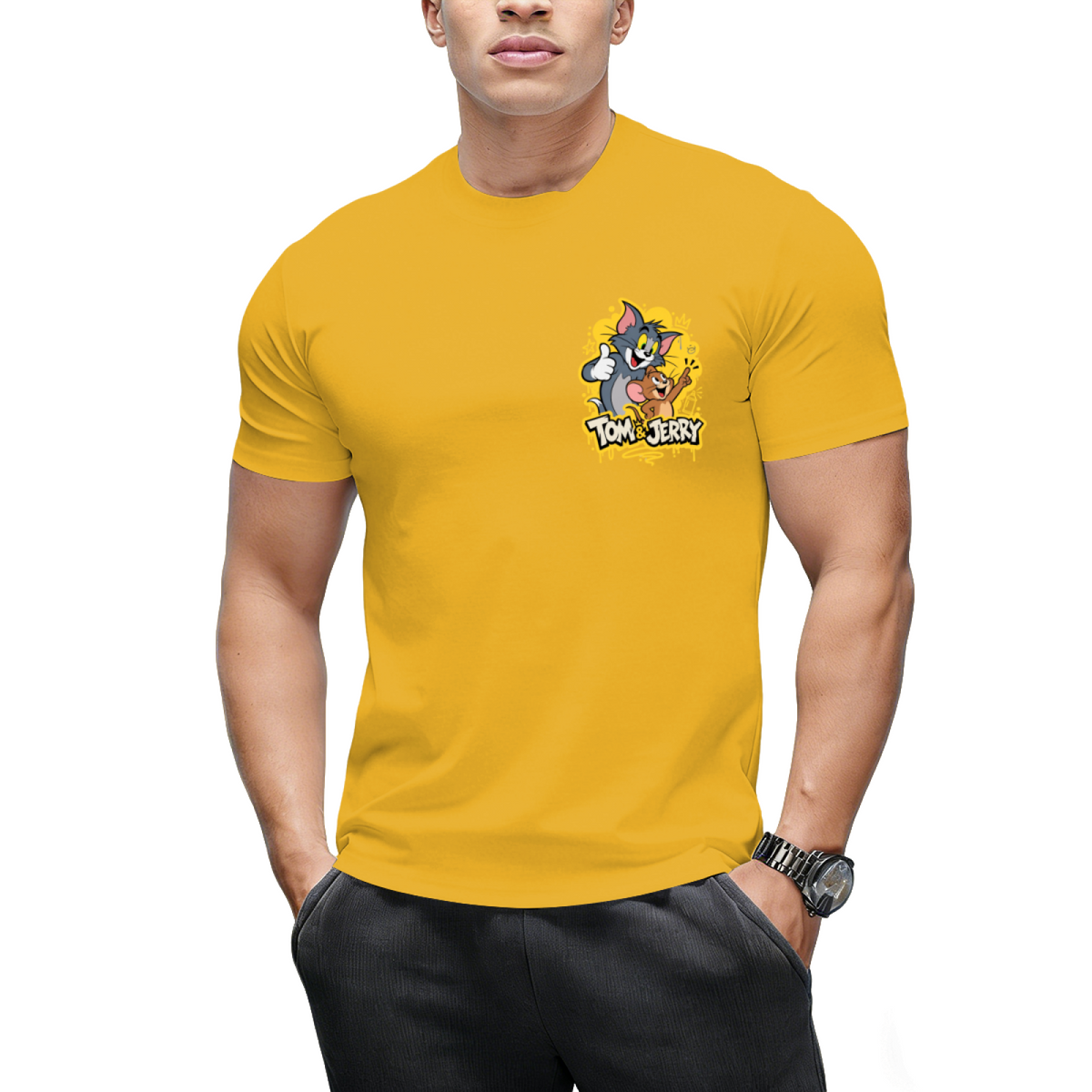Tom and Jerry Thumbs Up "Happy Time" Graffiti T-Shirt
