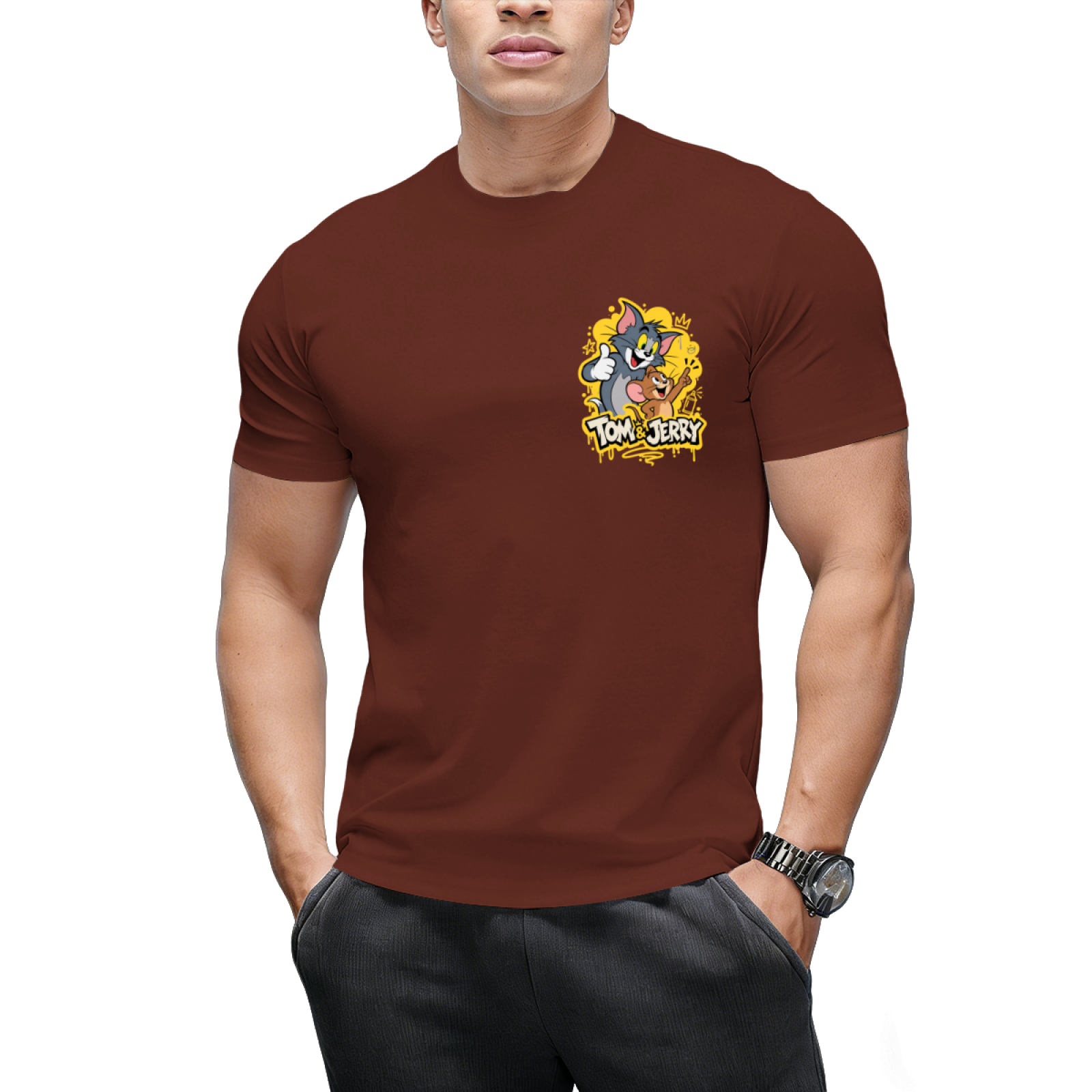 Tom and Jerry Thumbs Up "Happy Time" Graffiti T-Shirt