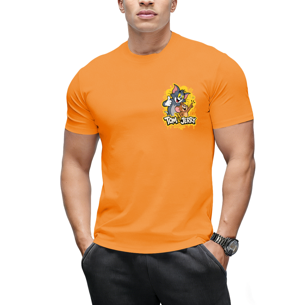 Tom and Jerry Thumbs Up "Happy Time" Graffiti T-Shirt