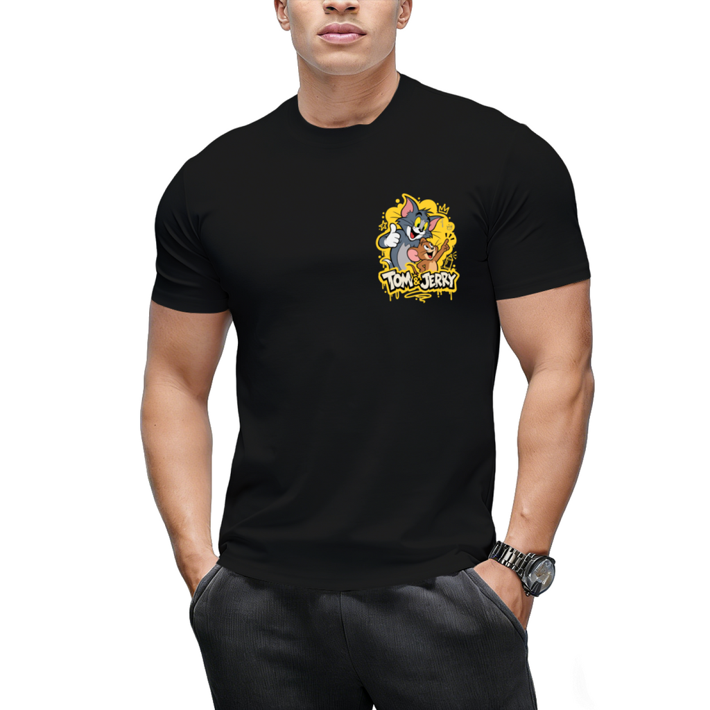 Tom and Jerry Thumbs Up "Happy Time" Graffiti T-Shirt