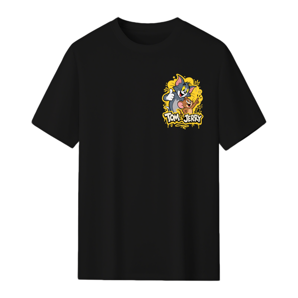 Tom and Jerry Thumbs Up "Happy Time" Graffiti T-Shirt
