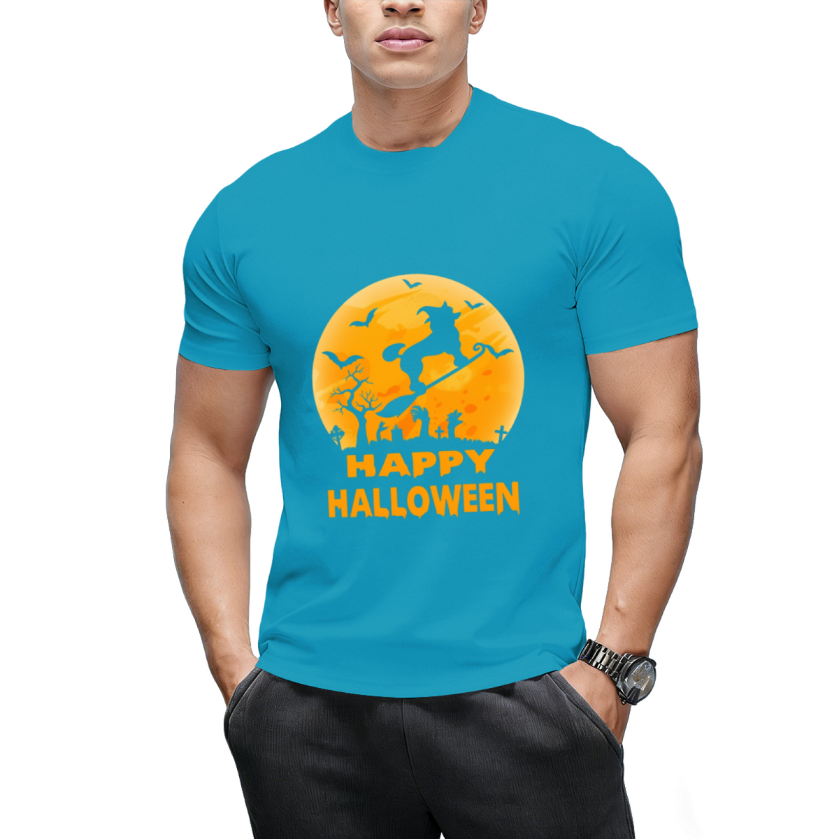 Poodle Dog Witch Halloween Graphic T-Shirt