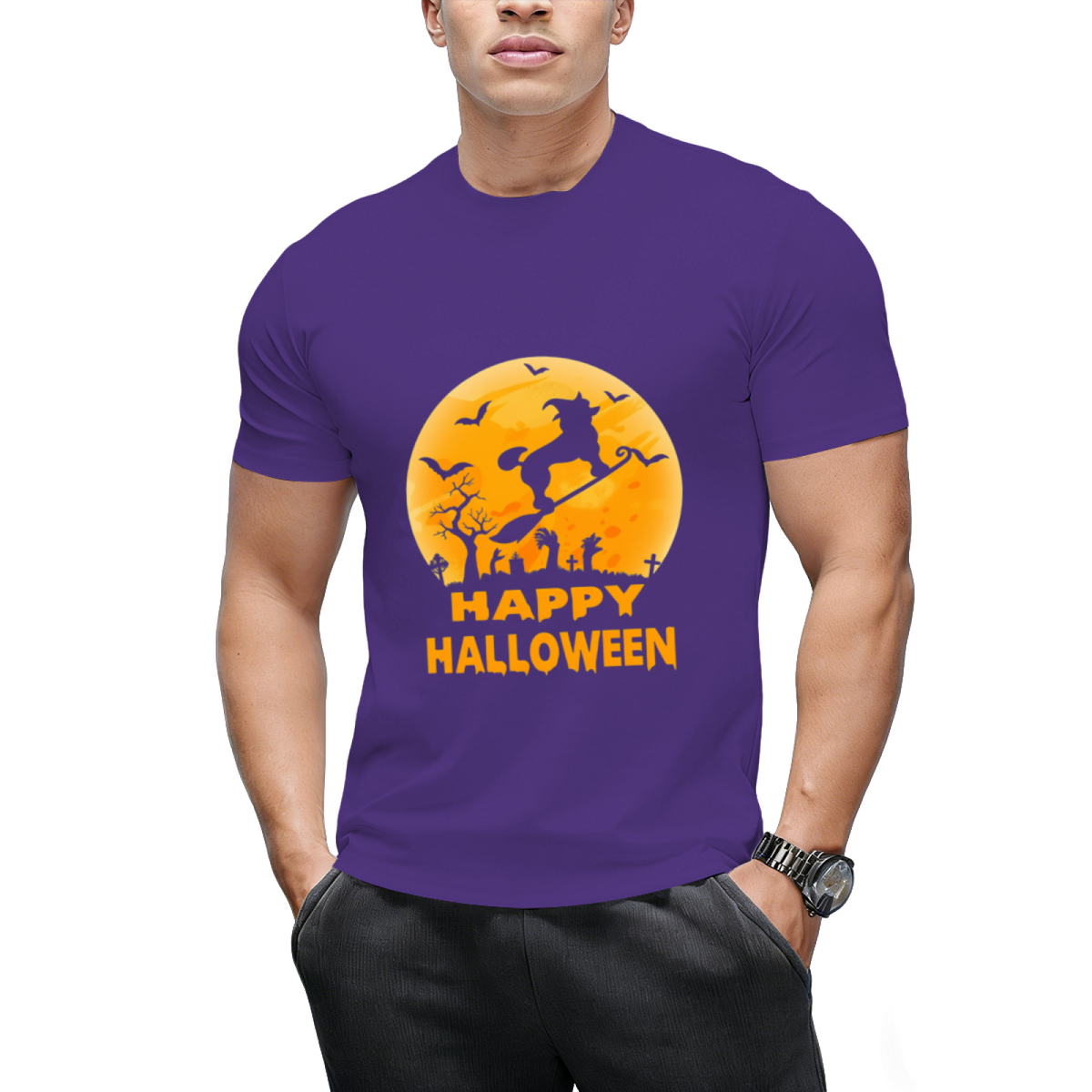 Poodle Dog Witch Halloween Graphic T-Shirt