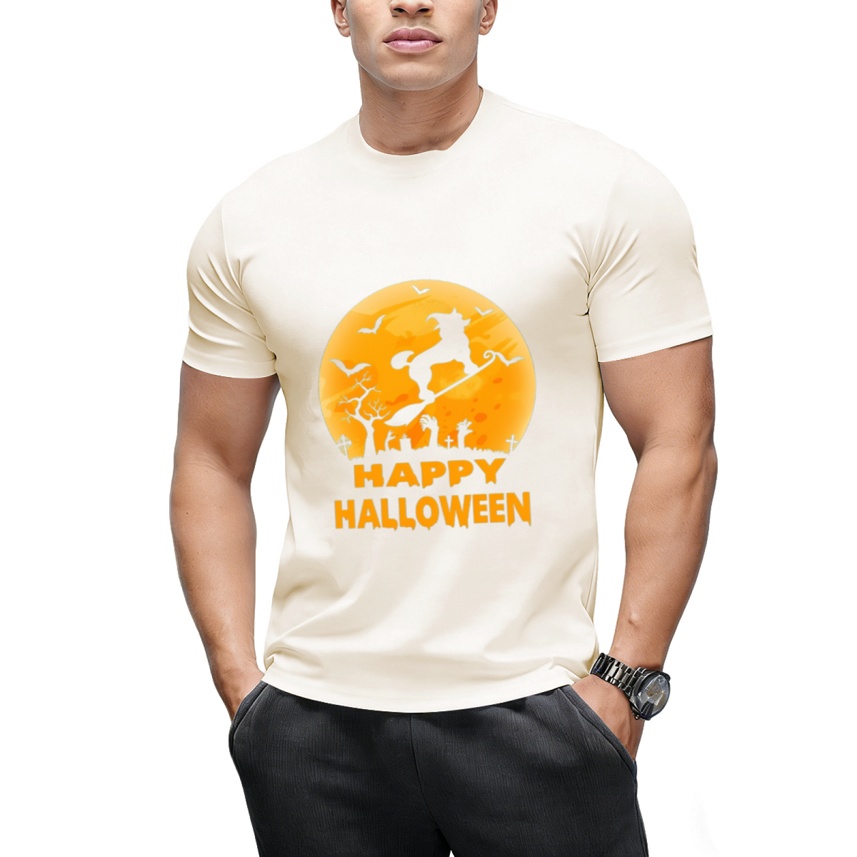 Poodle Dog Witch Halloween Graphic T-Shirt