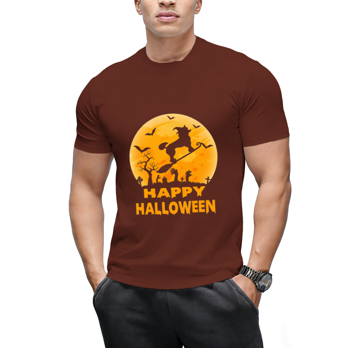 Poodle Dog Witch Halloween Graphic T-Shirt