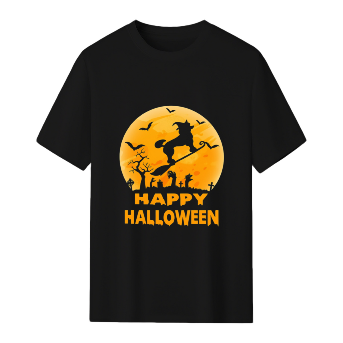 Poodle Dog Witch Halloween Graphic T-Shirt