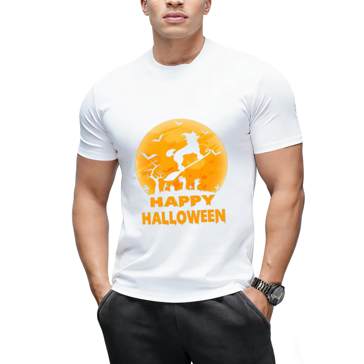 Poodle Dog Witch Halloween Graphic T-Shirt