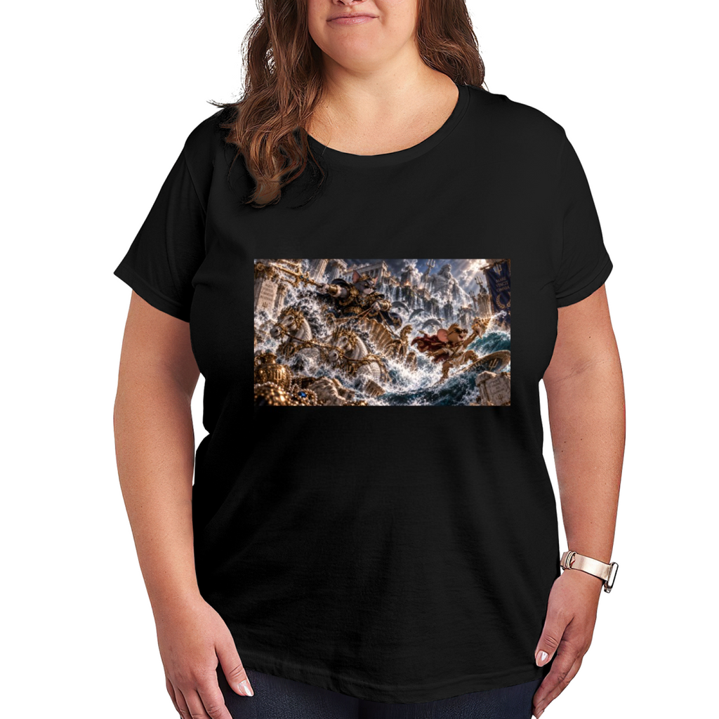Trident Cat Sea Battle Women's T-Shirt for Summer Travel