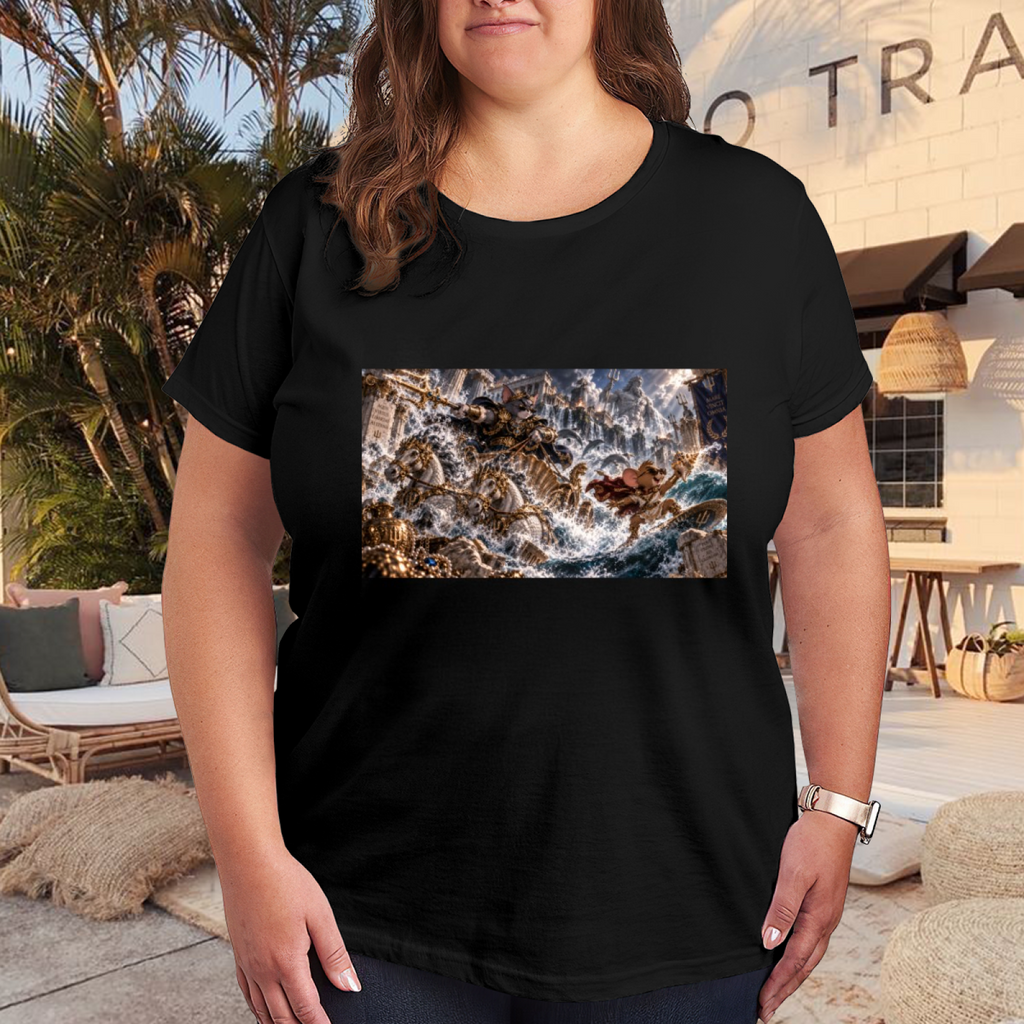 Trident Cat Sea Battle Women's T-Shirt for Summer Travel