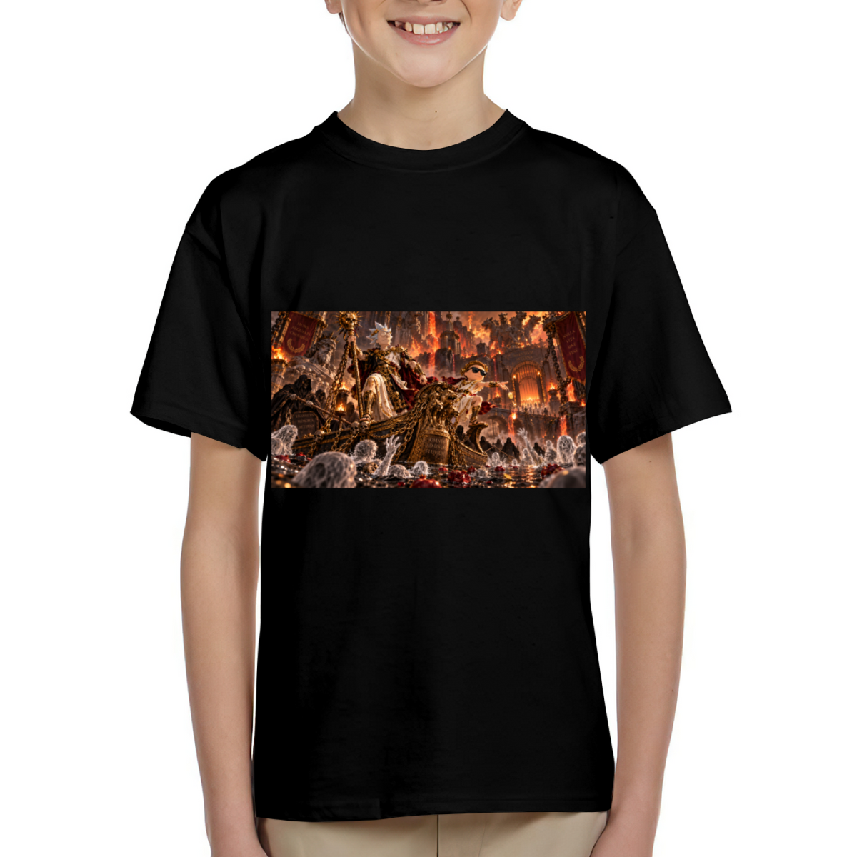 Royal Firelit Throne Kid's T-Shirt for Fantasy Events