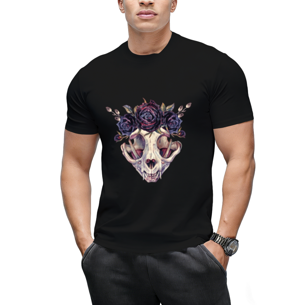 The Lovely Bones Cat Skull Graphic T-Shirt