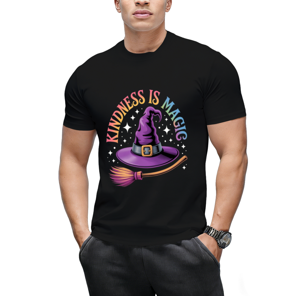 Kindness Is Magic Rainbow Pride Witch Hat Graphic T-Shirt