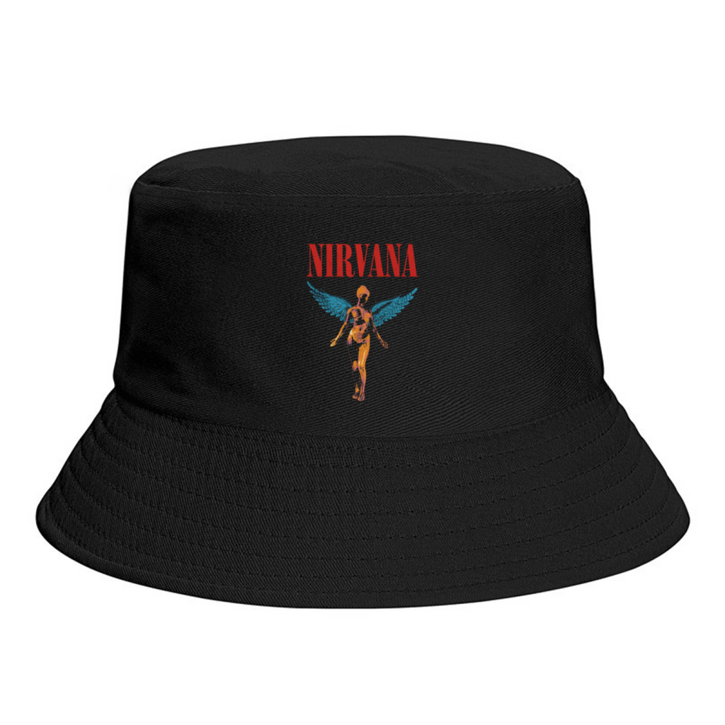 Nirvana In Utero Anatomical Angel Bucket Hat with In Utero anatomical angel artwork