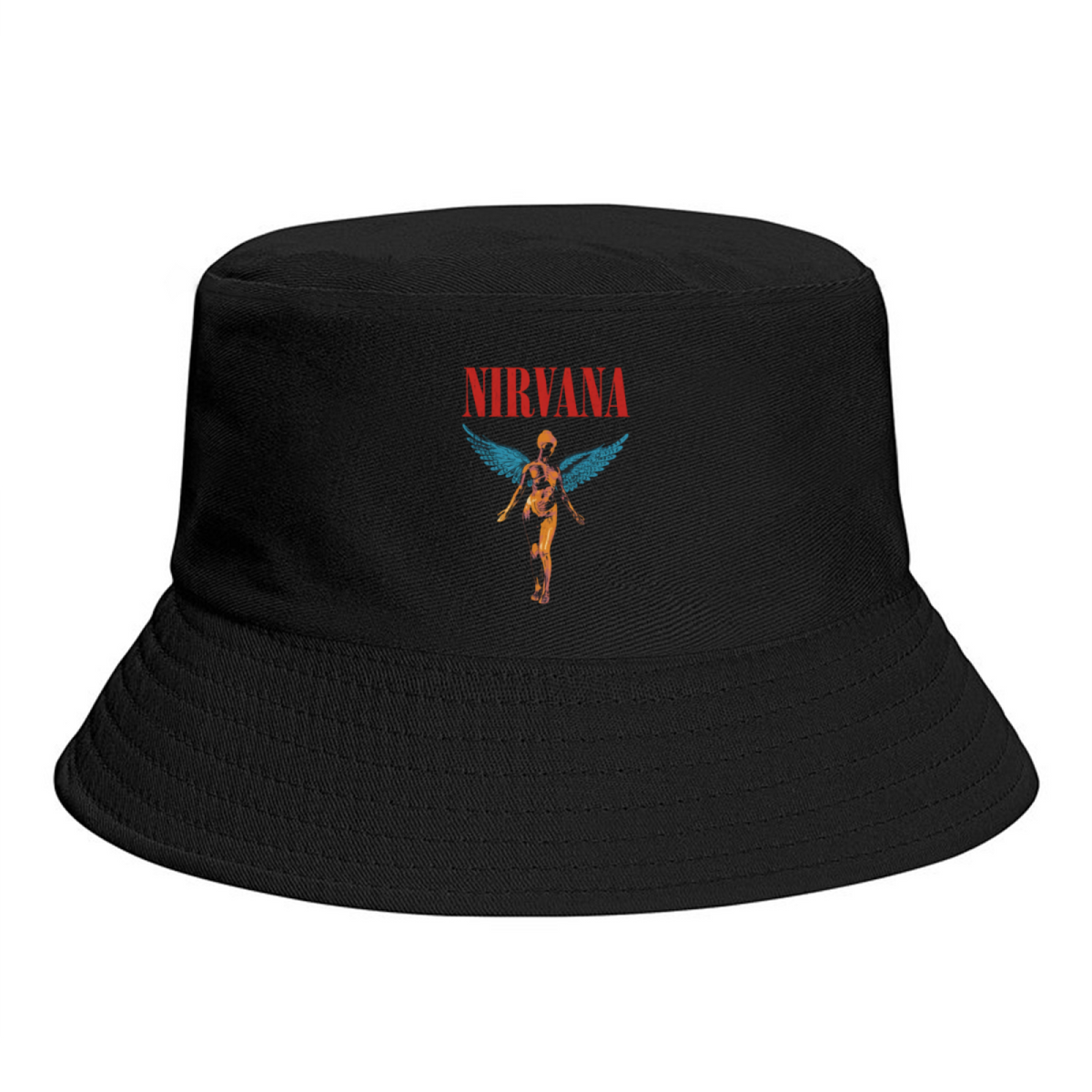 Nirvana In Utero Anatomical Angel Bucket Hat with In Utero anatomical angel artwork