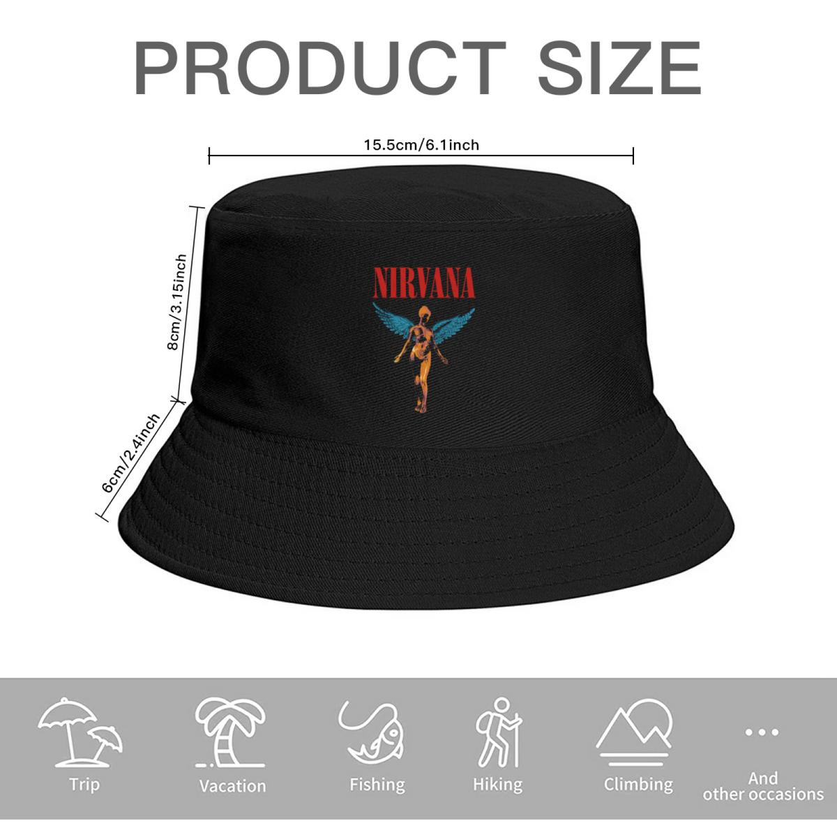 Nirvana In Utero Anatomical Angel Bucket Hat product image with In Utero anatomical angel artwork