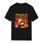 Retro Ghost Reading Books Graphic T-Shirt