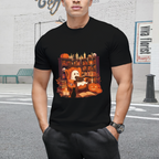 Retro Ghost Reading Books Graphic T-Shirt