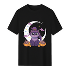 Pastel Goth Black Cat Witch Graphic T-Shirt