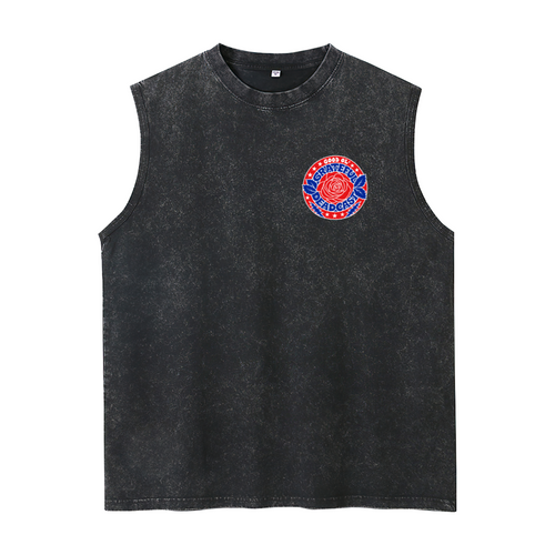 Grateful Dead washed graphic tank top with Grateful Deadcast Rose Badge graphic