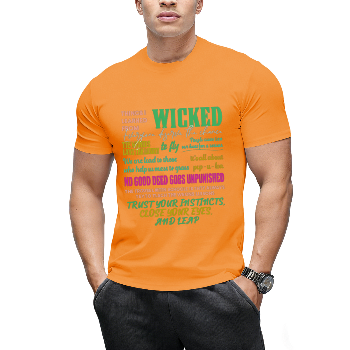 Wicked Colorful Quote Collage Graphic T-Shirt