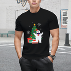 Stay Puft Ghostbusters Around the Christmas Tree Graphic T-Shirt
