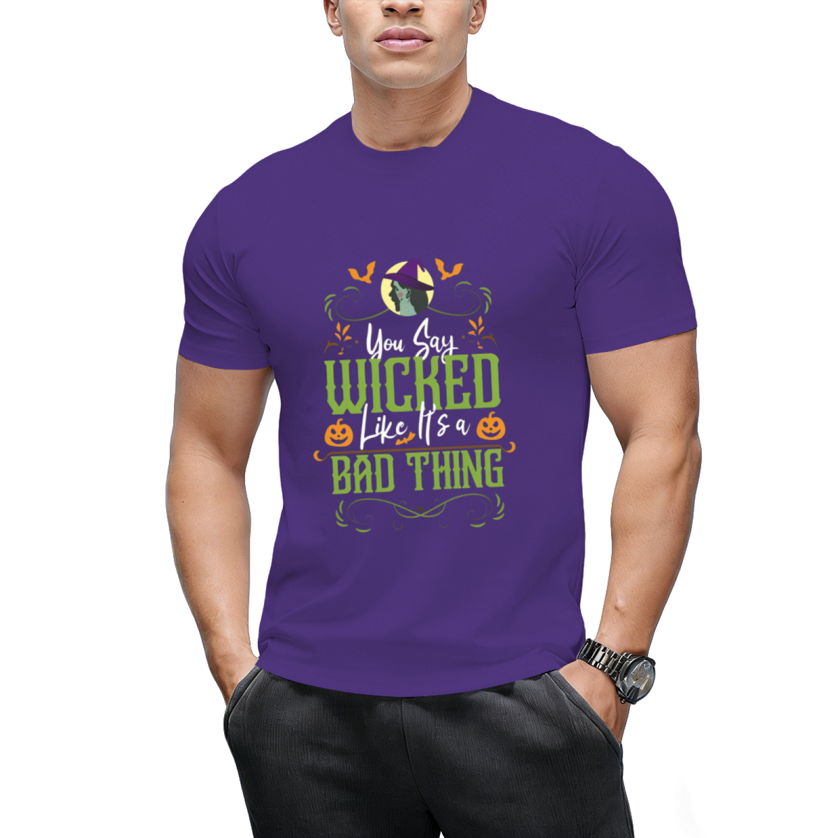 You Say Wicked Like It's a Bad Thing - Halloween Witch Graphic T-Shirt